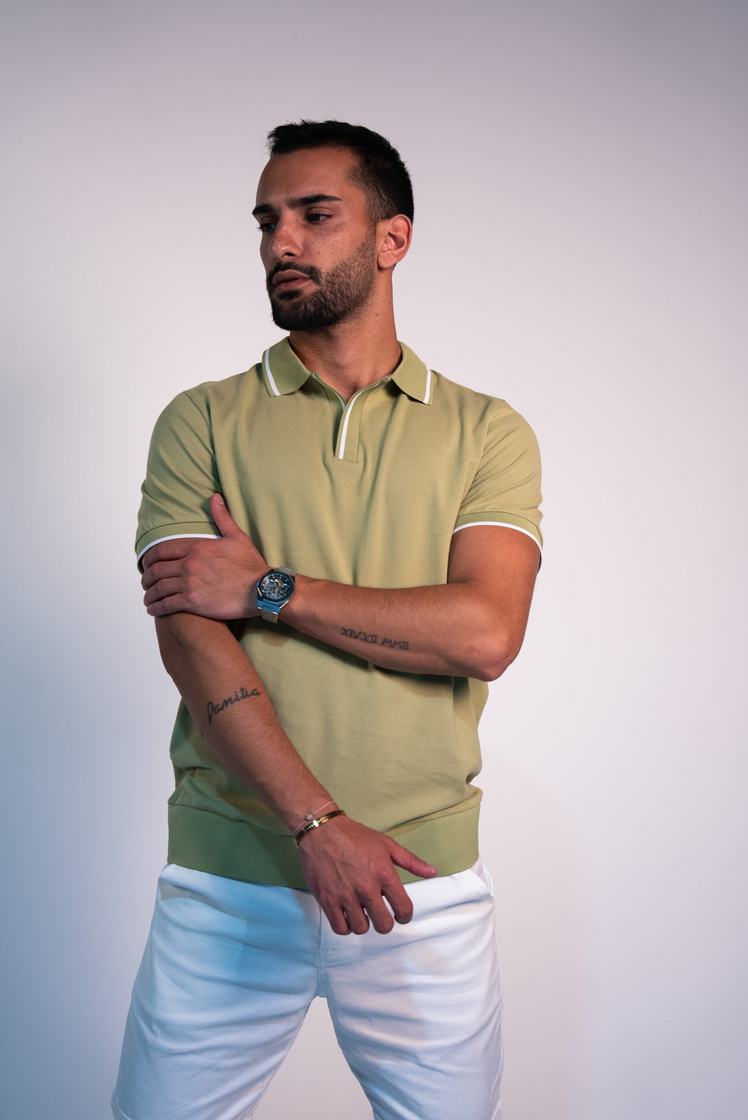 Open Collar-Olive