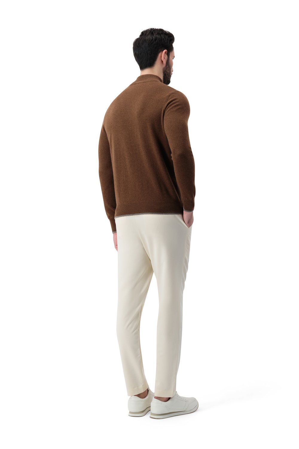 Cashmere half zip sweater mocha
 vapor