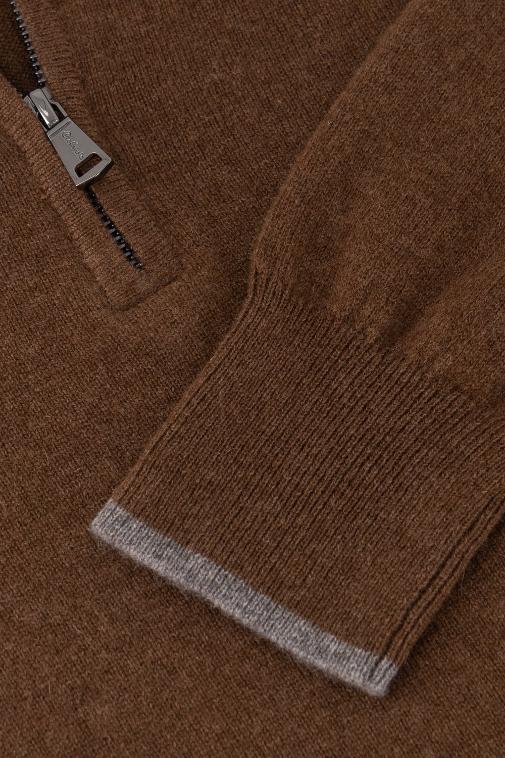 Cashmere half zip sweater mocha
 vapor