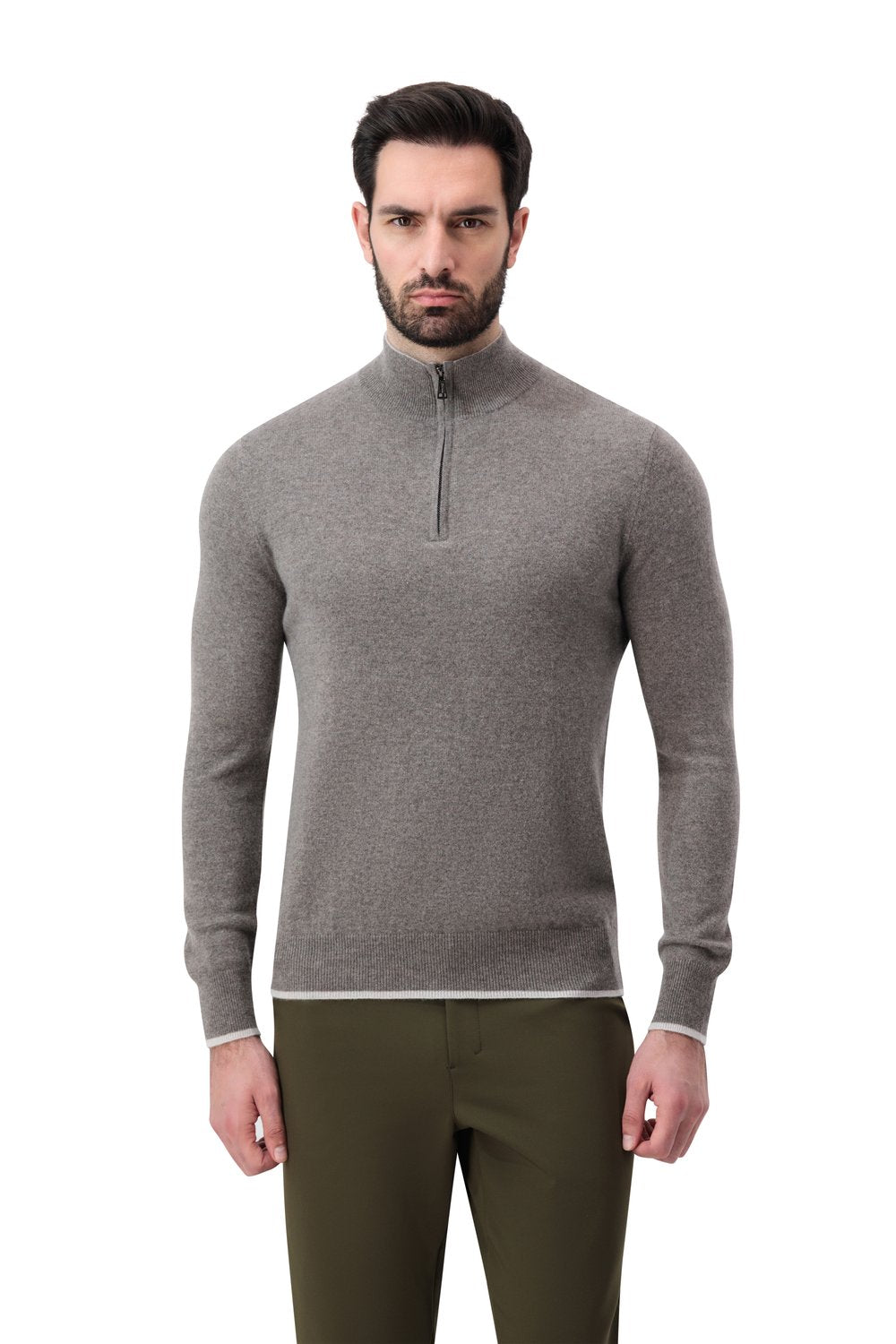 Cashmere half zip sweater vapor
 albatross