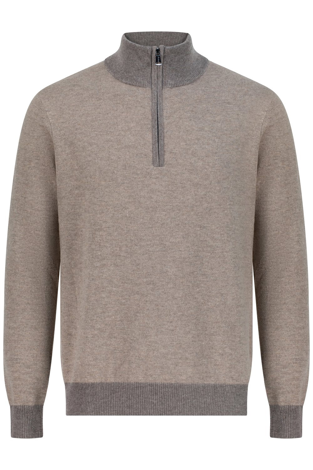 بلوفر صوف ميرينو بنص سحاب - رمادي كوبل