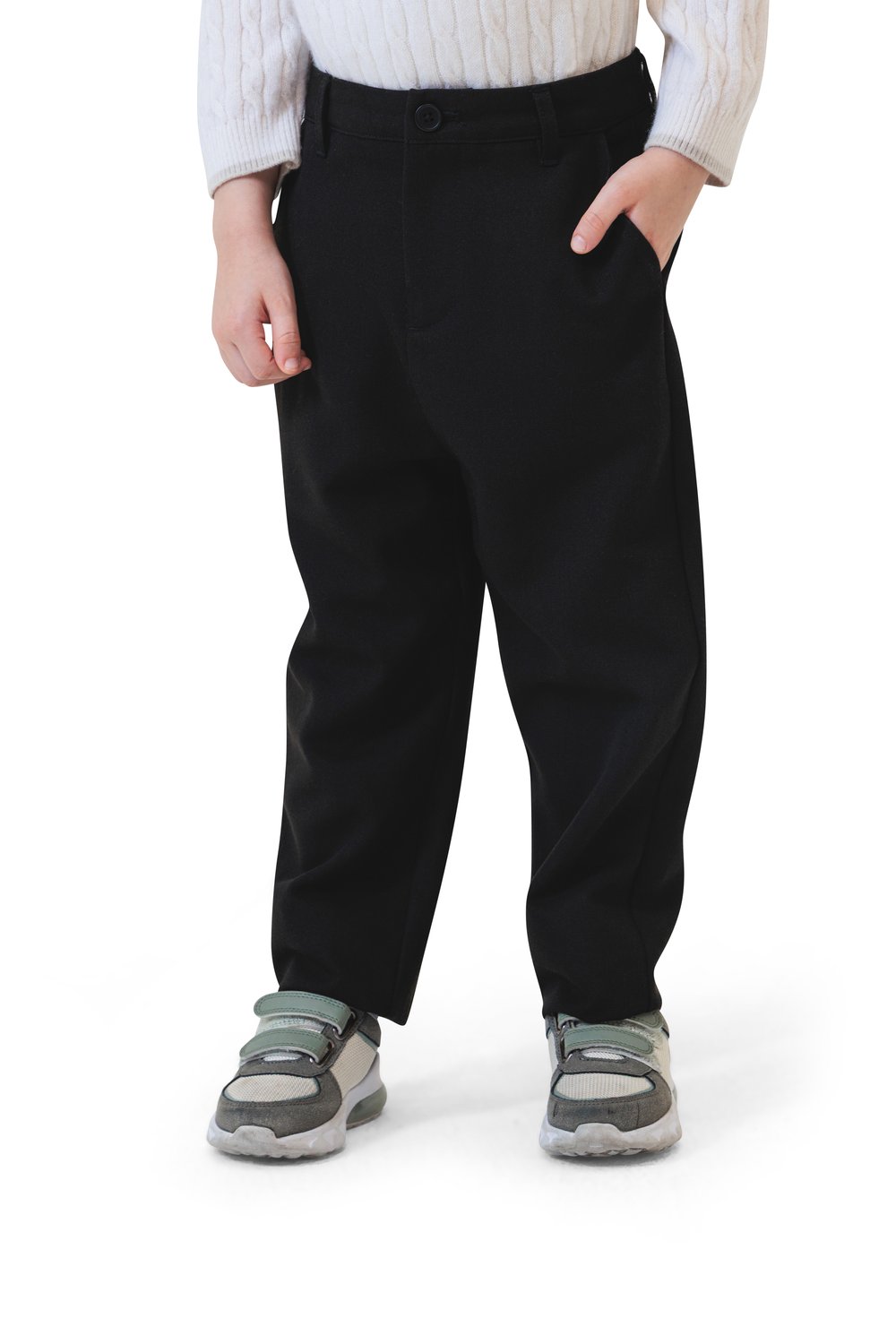 Kid's tailored  trousers carbon black