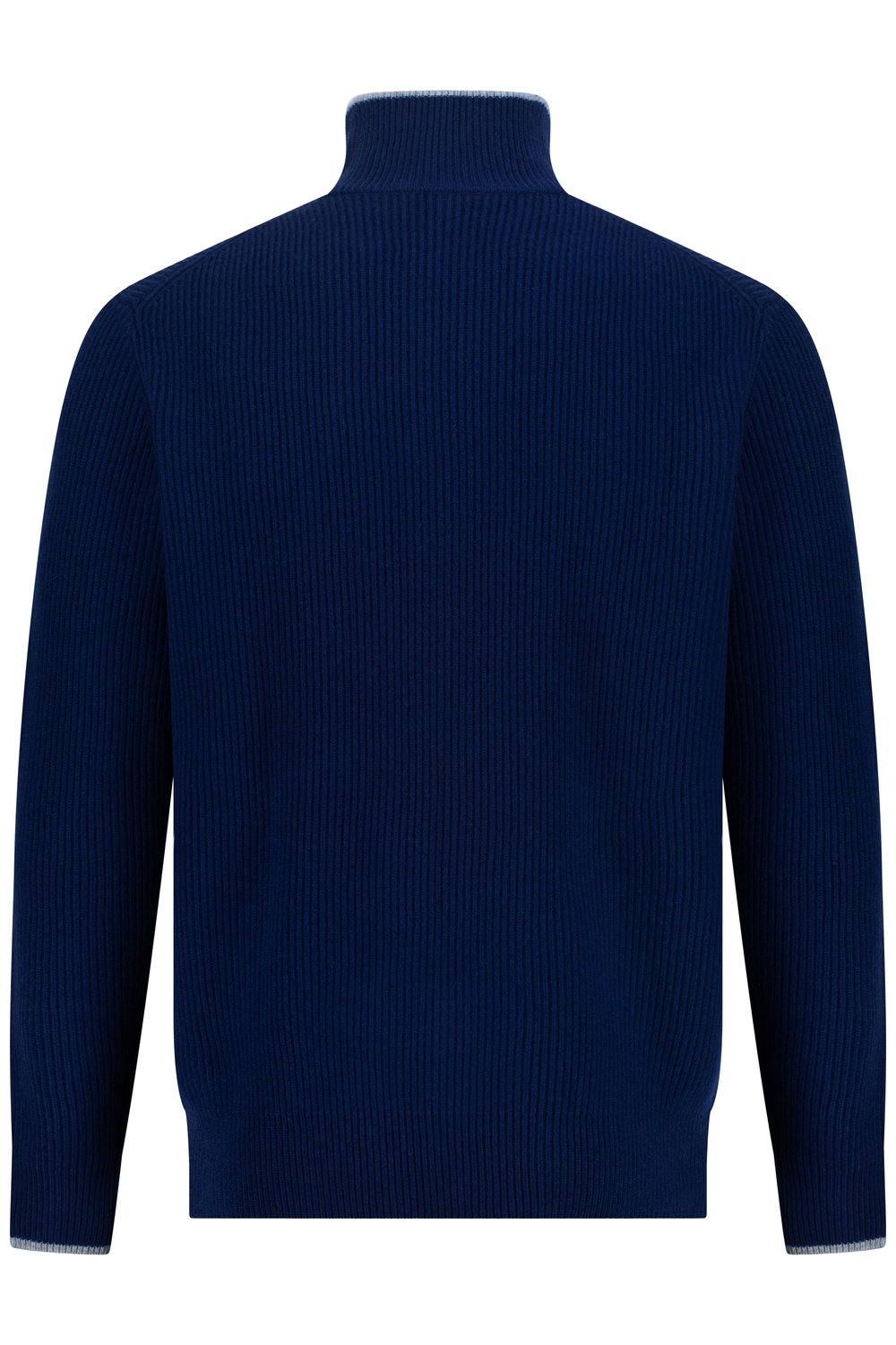 Full zip rib  merino wool sweater bay 
 smoke