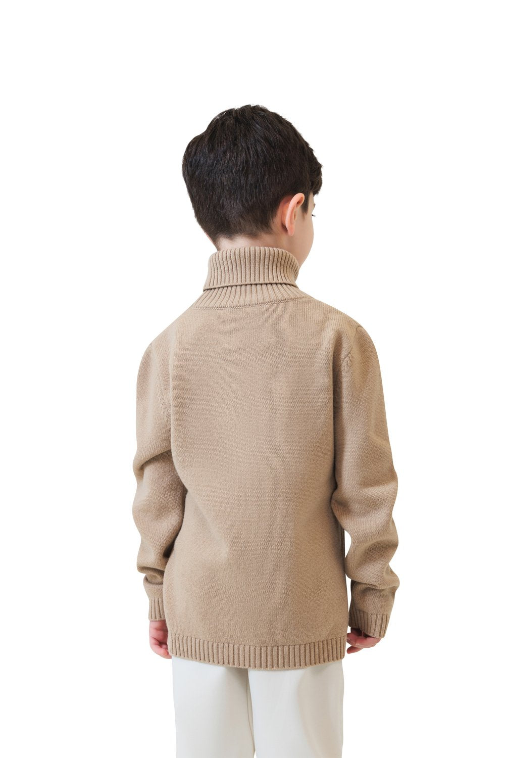 Kid's  turtle neck merino wool sweater biscottio