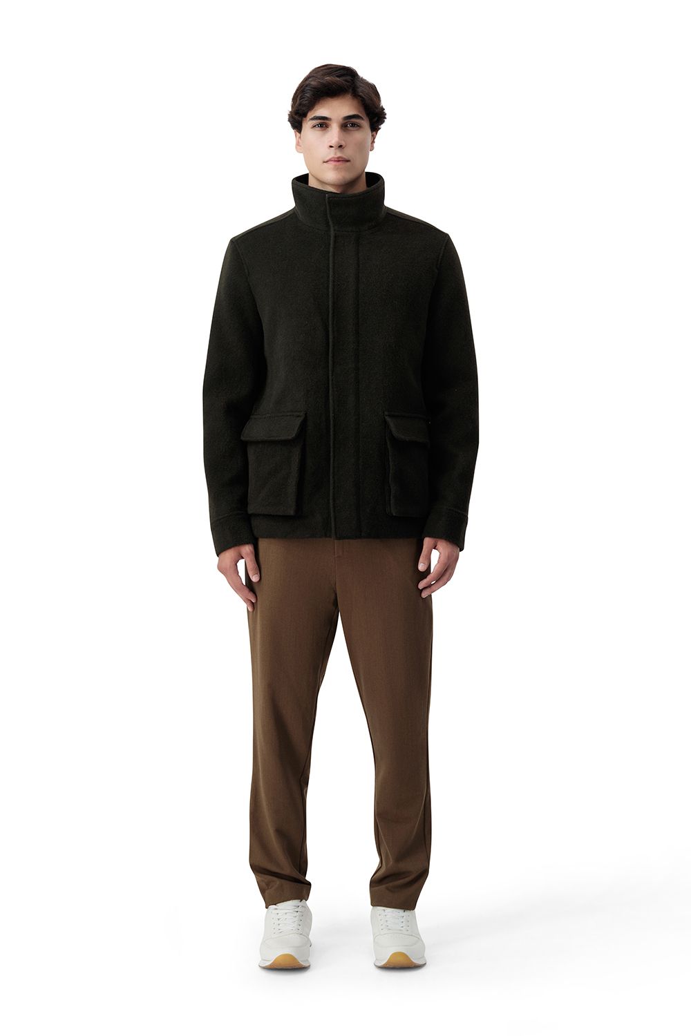 جاكيت تورينو صوف - زيتي ضبابي