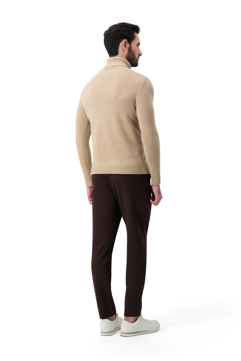 بلوفر صوف ميرينو هاي نيك - بسكوتي