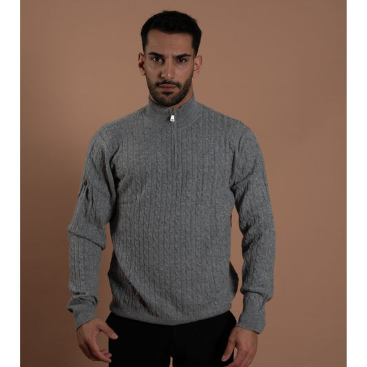 Cashmere Quarter Zip-Grey