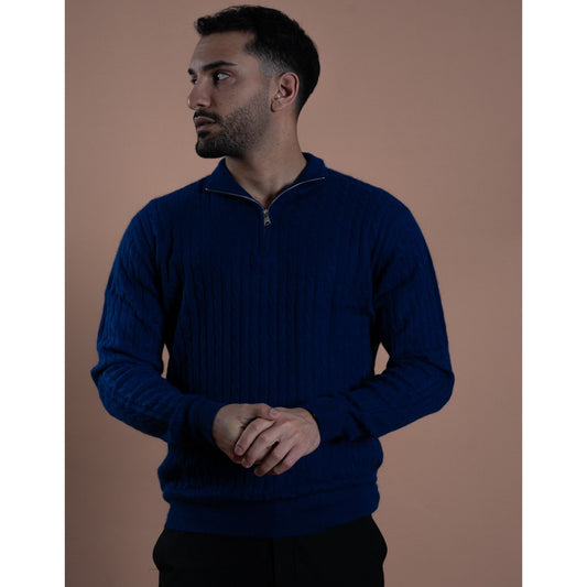 Cashmere Quarter Zip-Navy