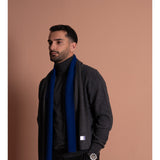 Cashmere Scarf-Navy/Charcoal