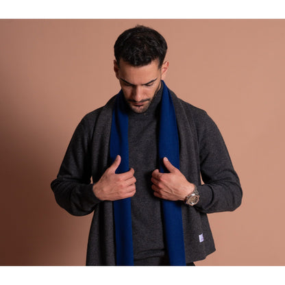 Cashmere Scarf-Navy/Charcoal