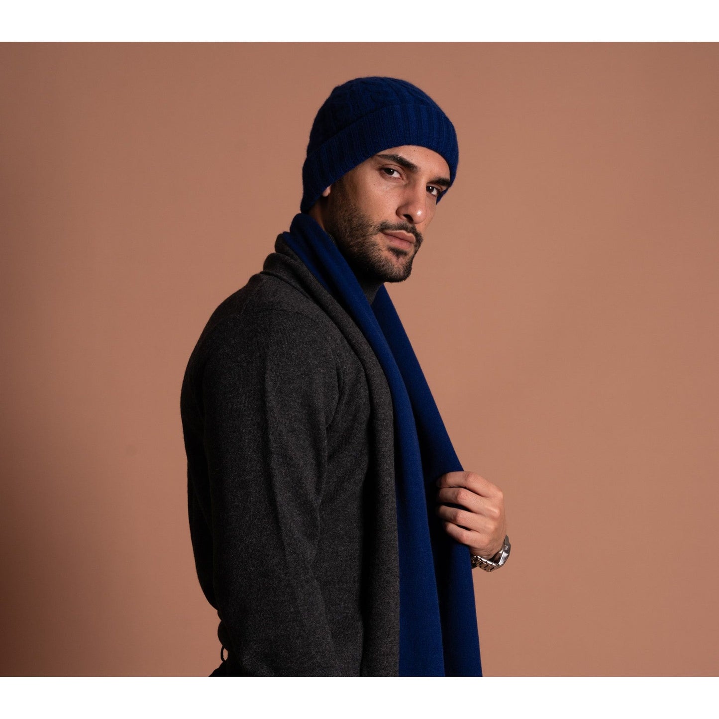 Cahmere Beanie-Navy