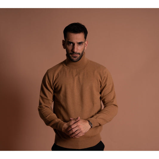 Cashmere High Neck-Brown