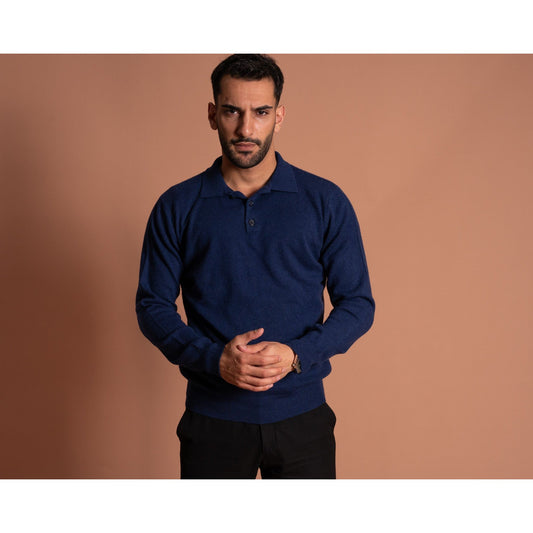 Cashmere Polo-Navy