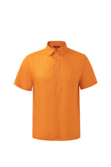 linen short sleeves -Orange