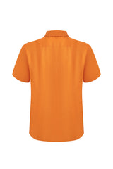 linen short sleeves -Orange