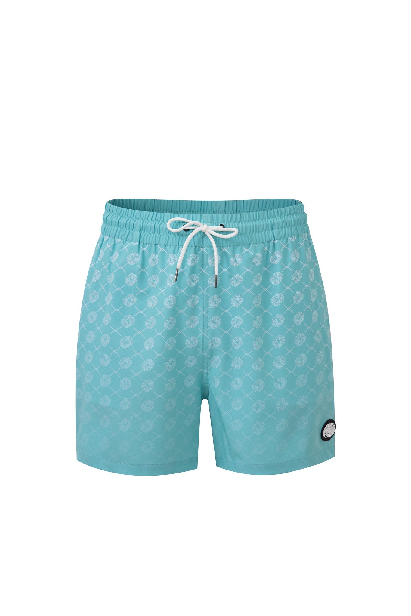 Signature Swim Shorts -Tiffany × Linen Short Sleeves-Ocean-Blue — Combo Look