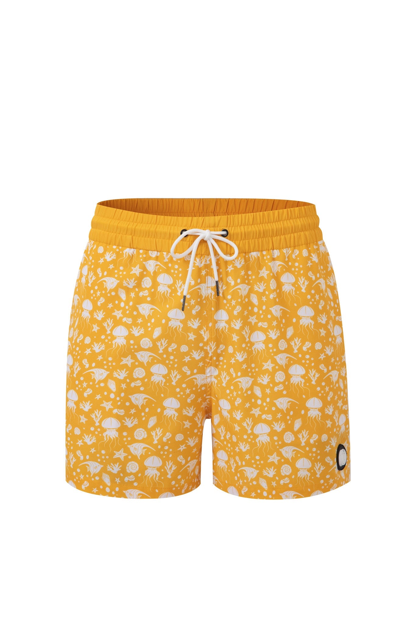 Creature Swim Shorts -Yellow × Linen Long Sleeves-Pink — Combo Look