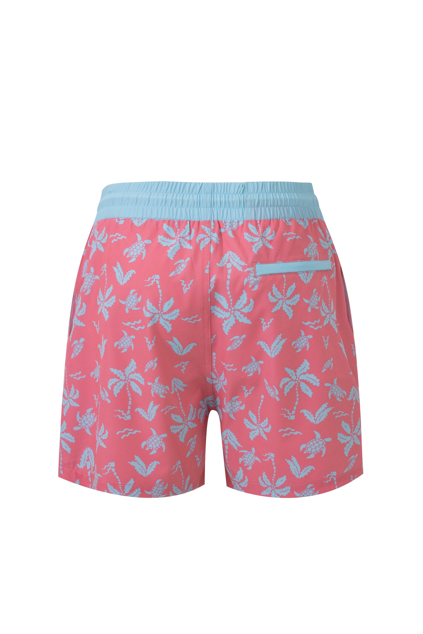 Aqua Palms Swim Shorts -Blue/Pink