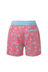 Aqua Palms Swim Shorts -Blue/Pink