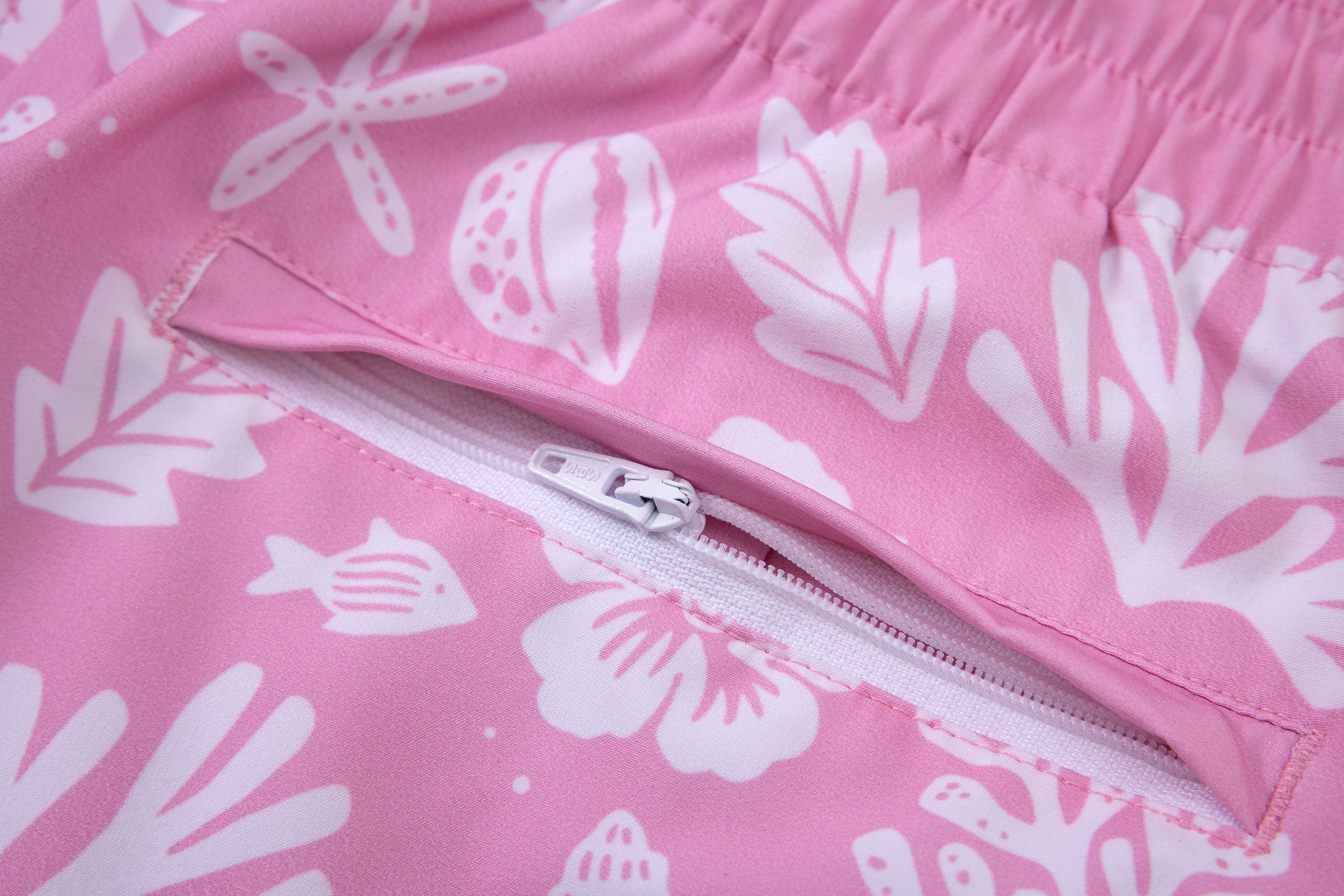 Sea Leaves Swim Short -Pink