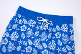 Sea Leaves Swim Short -Blue