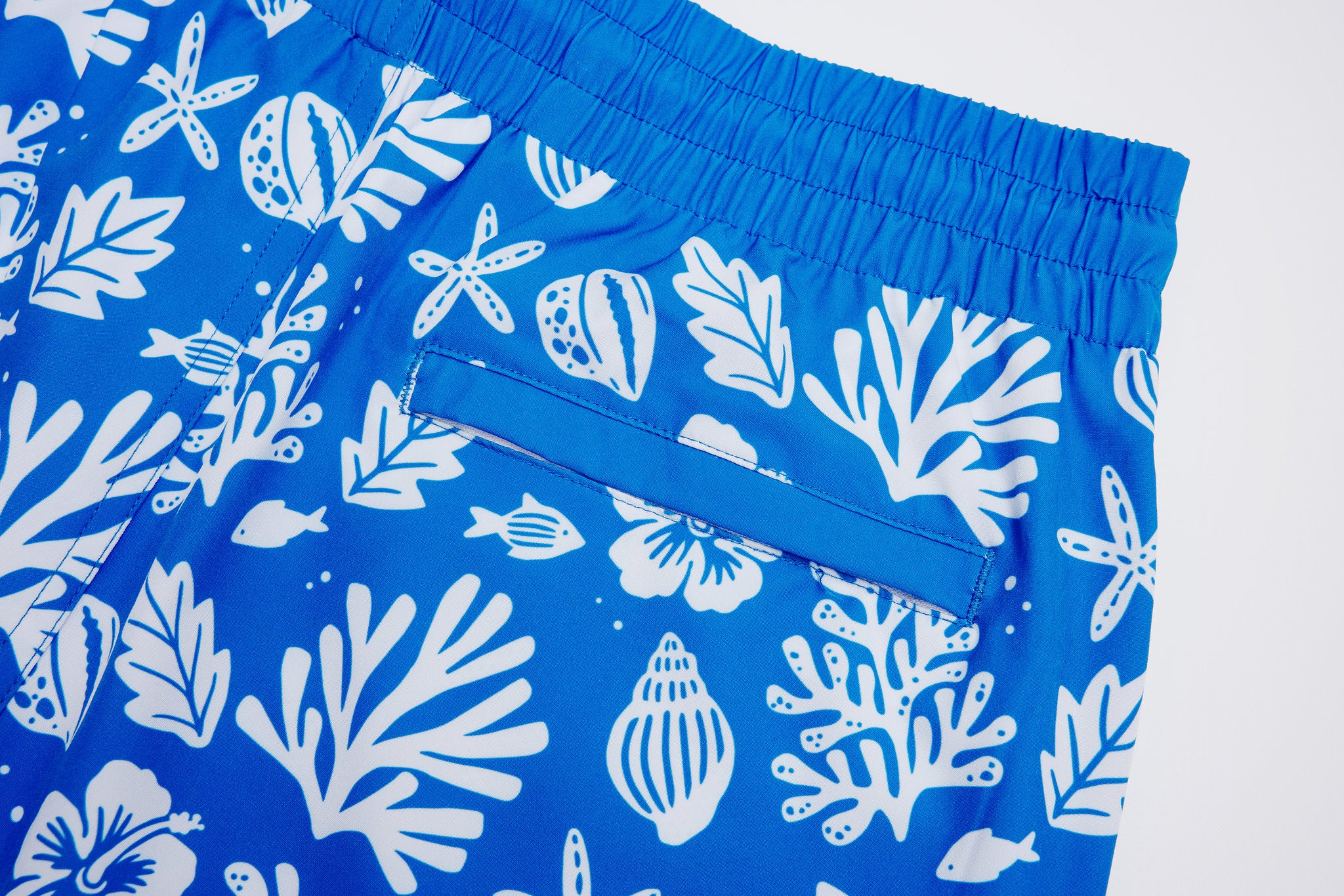Sea Leaves Swim Short -Blue