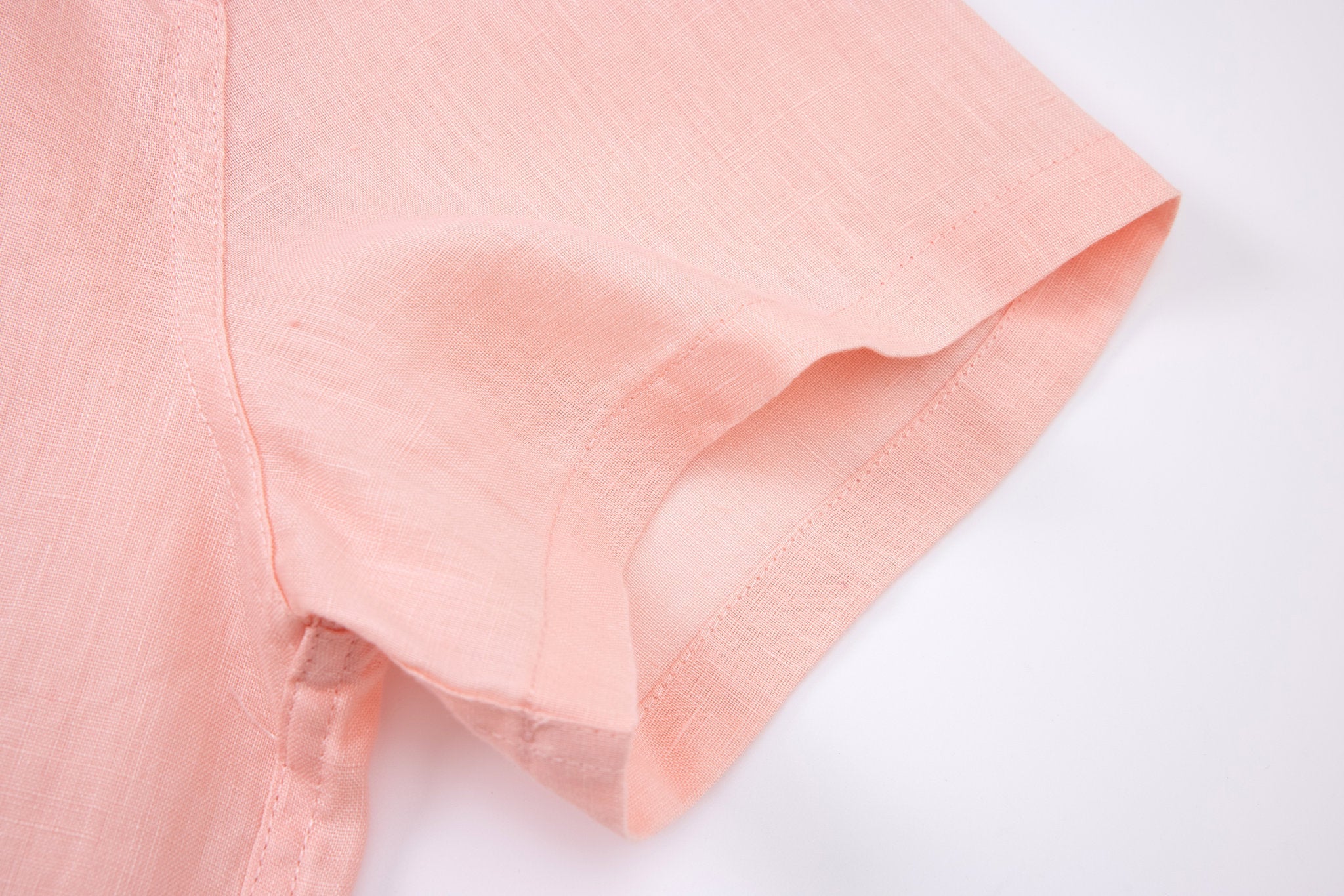 linen short sleeves -Pink × Linen Pants-Beige — Combo Look