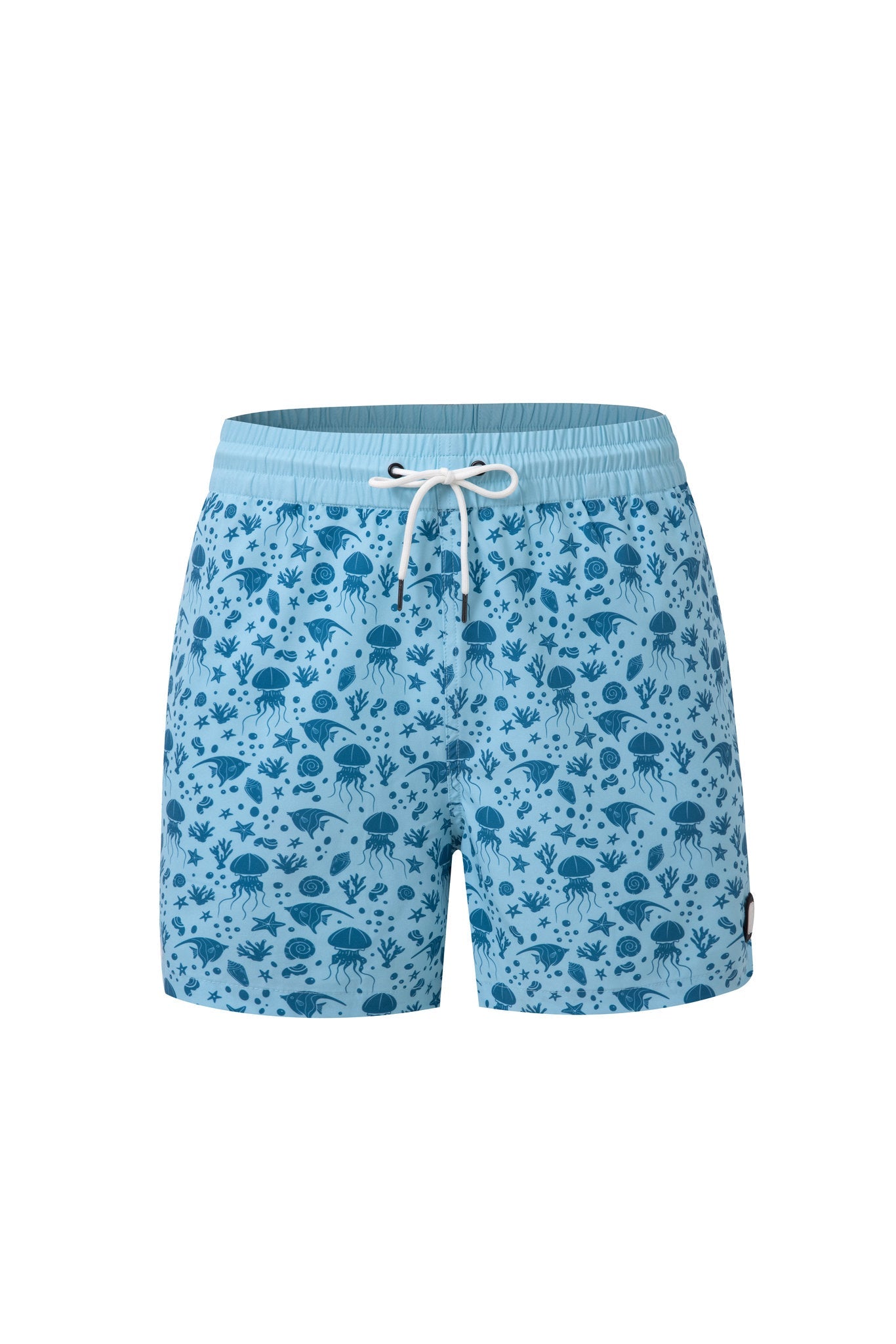 Creature Swim Shorts -Light-Blue × Towel Polo-White — Combo Look
