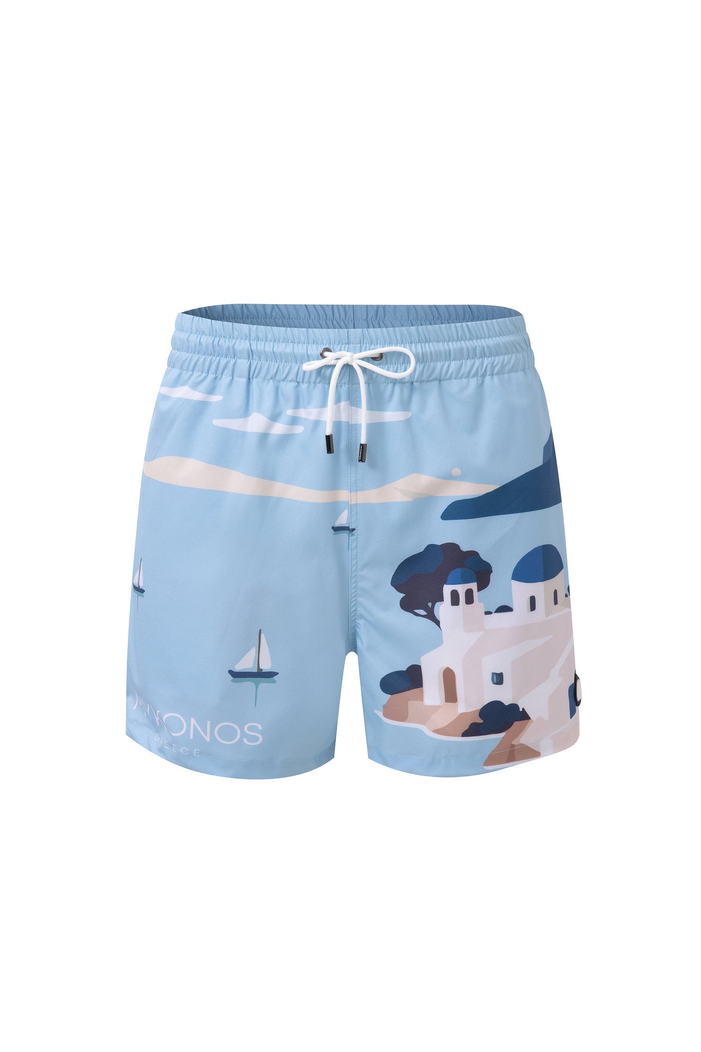 Swimming shorts-Mykonos × T-shirt-Wave-Rider — Combo Look