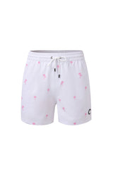 Swimming shorts-Plams-White