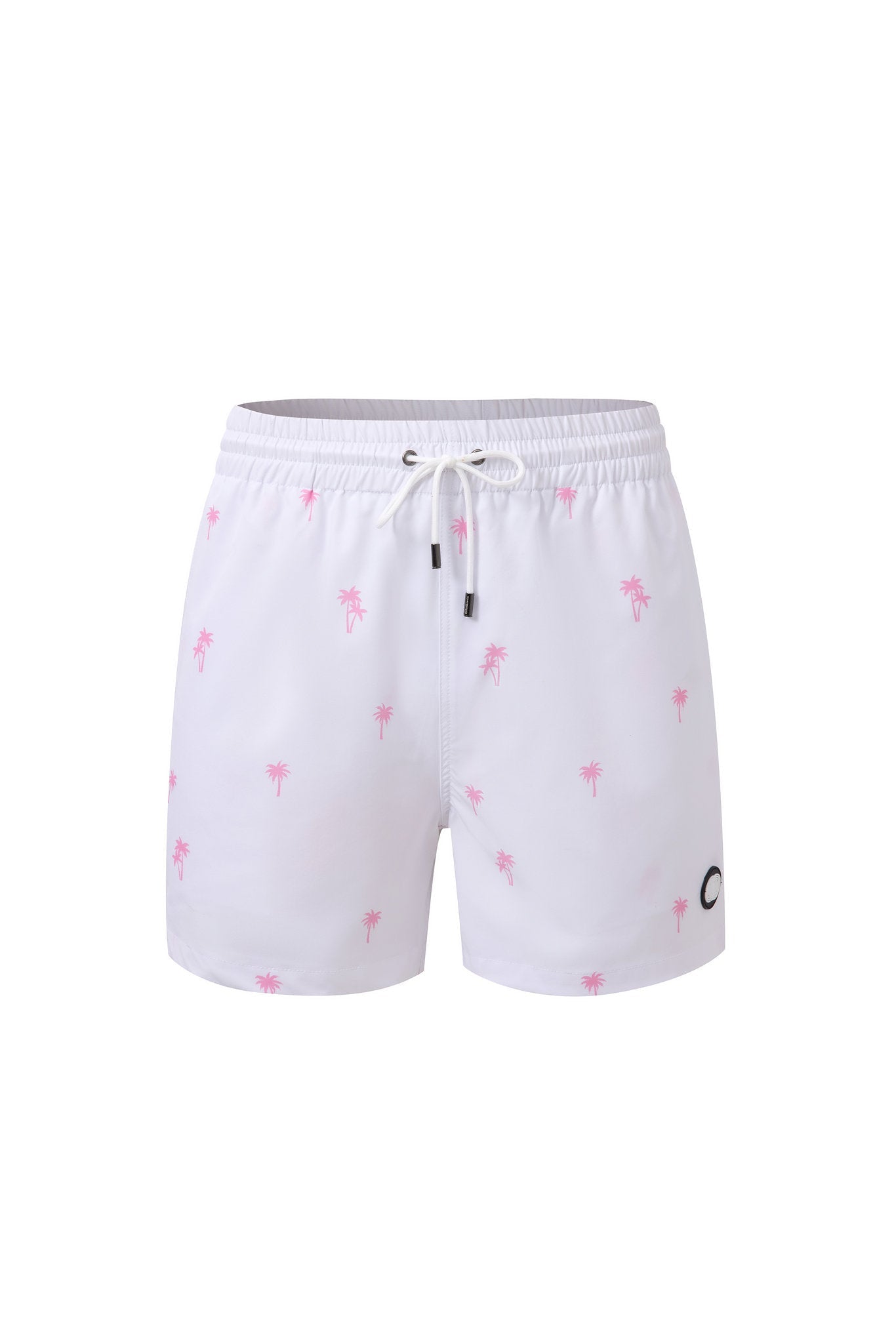 Swimming shorts-Plams-White × Towel Hoodie-Baby-Blue — Combo Look