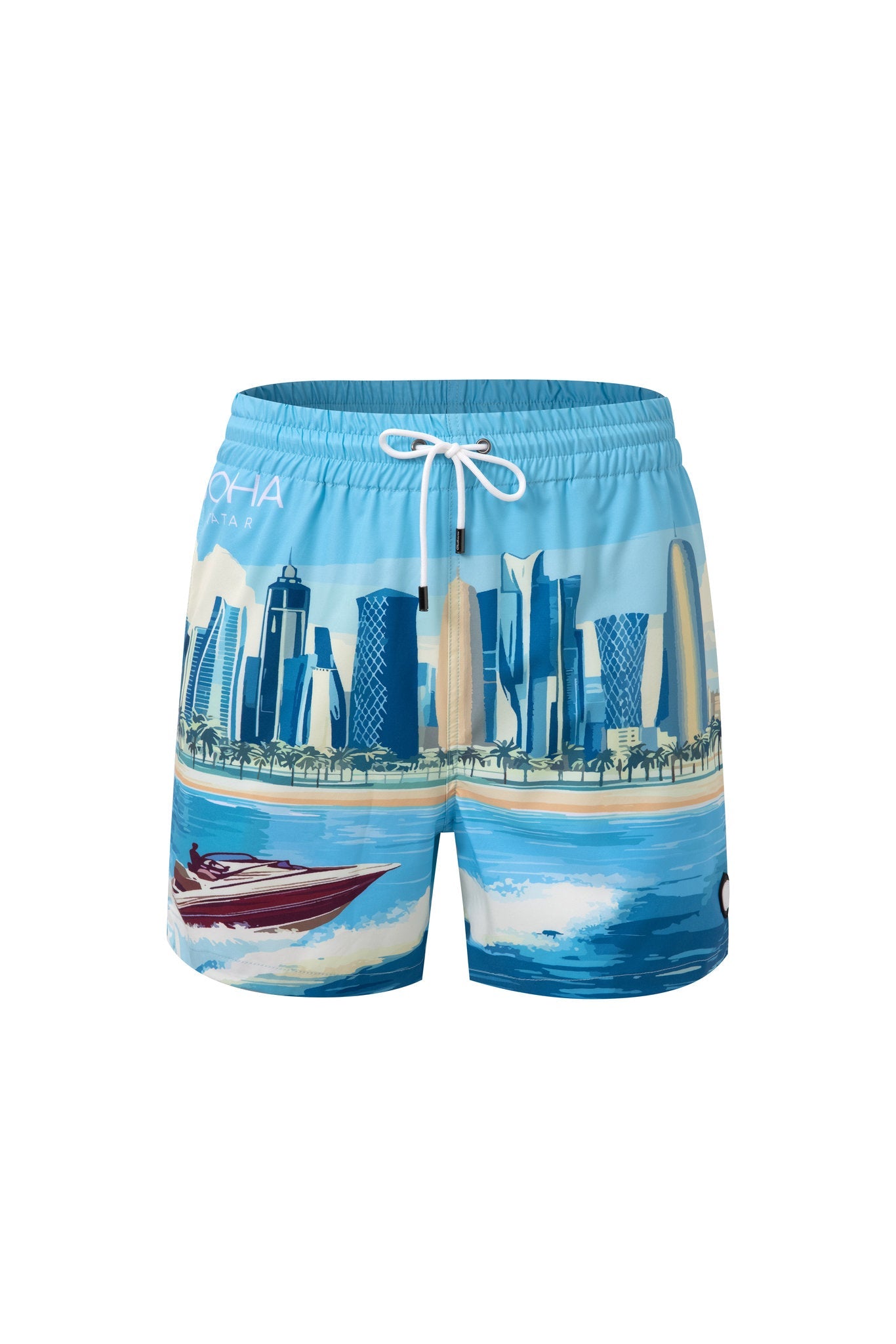 Swimming shorts Doha × Towel Hoodie-Baby-Blue — Combo Look