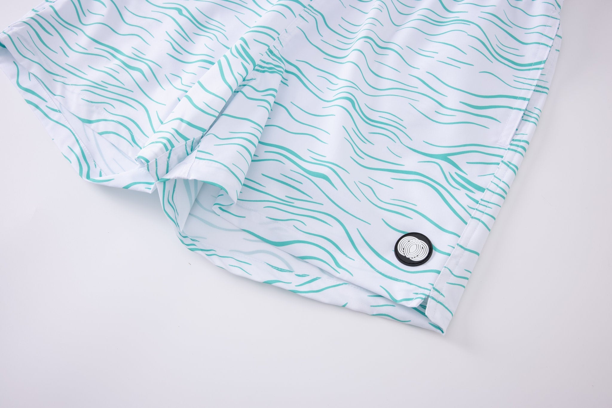 Swimming shorts-Waves-Green × Linen Long Sleeves-Lemon-Yellow — Combo Look