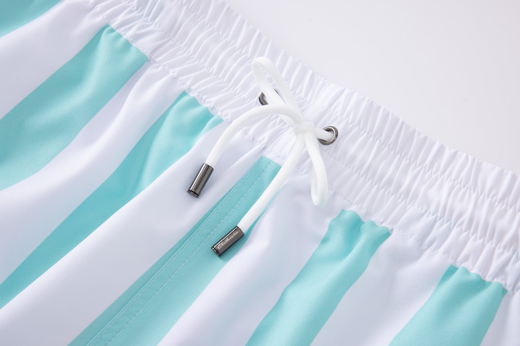 Swimming shorts-Stripe-Mint-Green