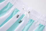Swimming shorts-Stripe-Mint-Green