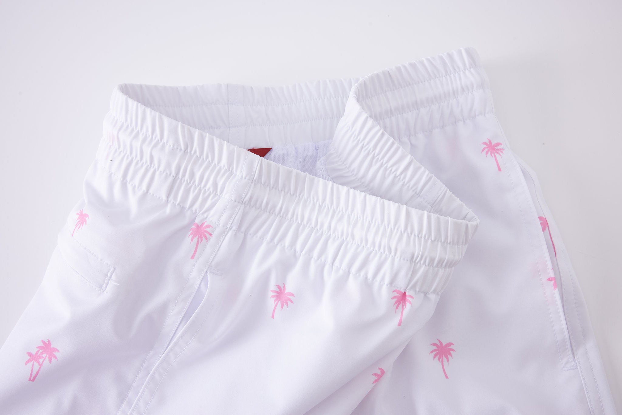 Swimming shorts-Plams-White