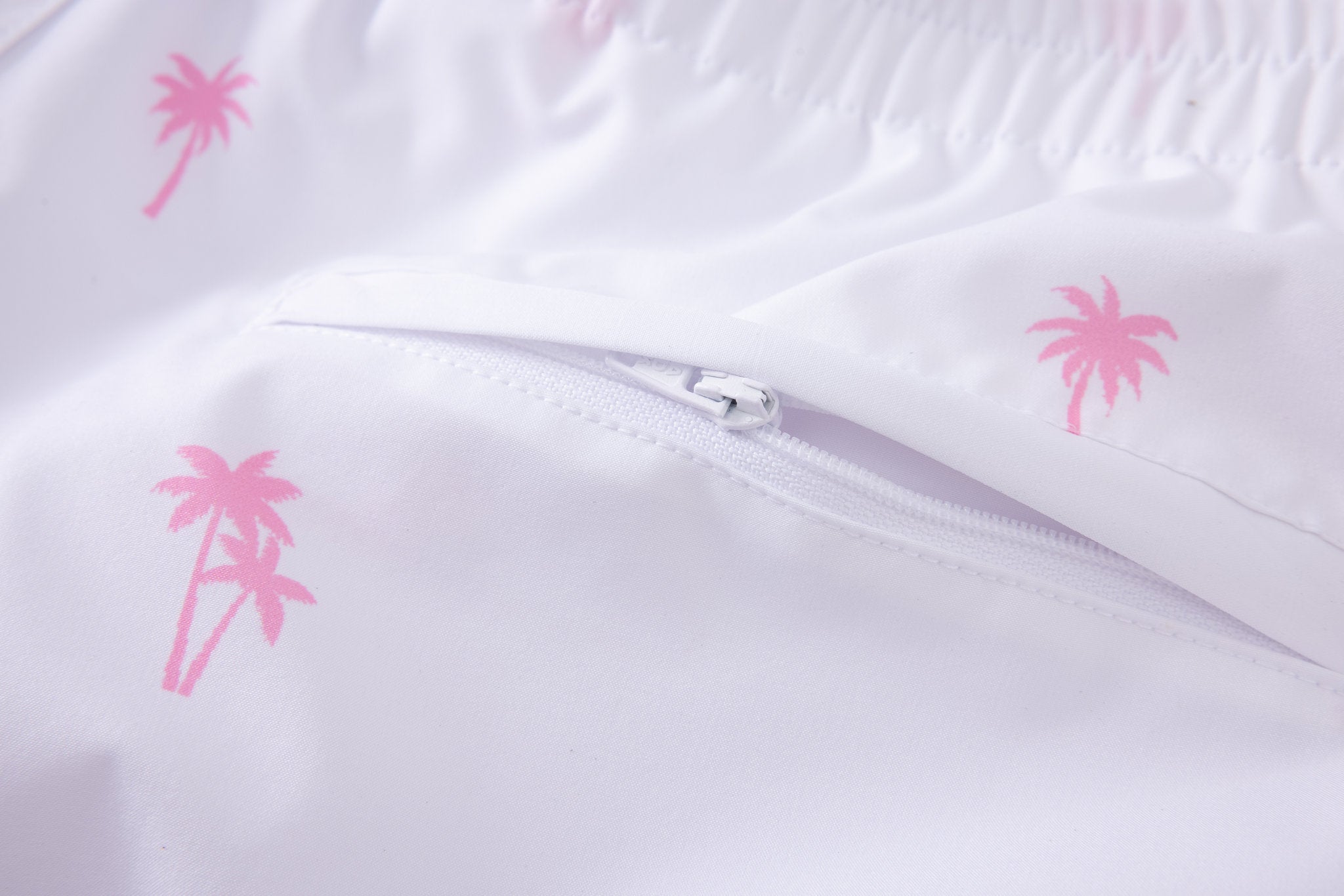 Swimming shorts-Plams-White