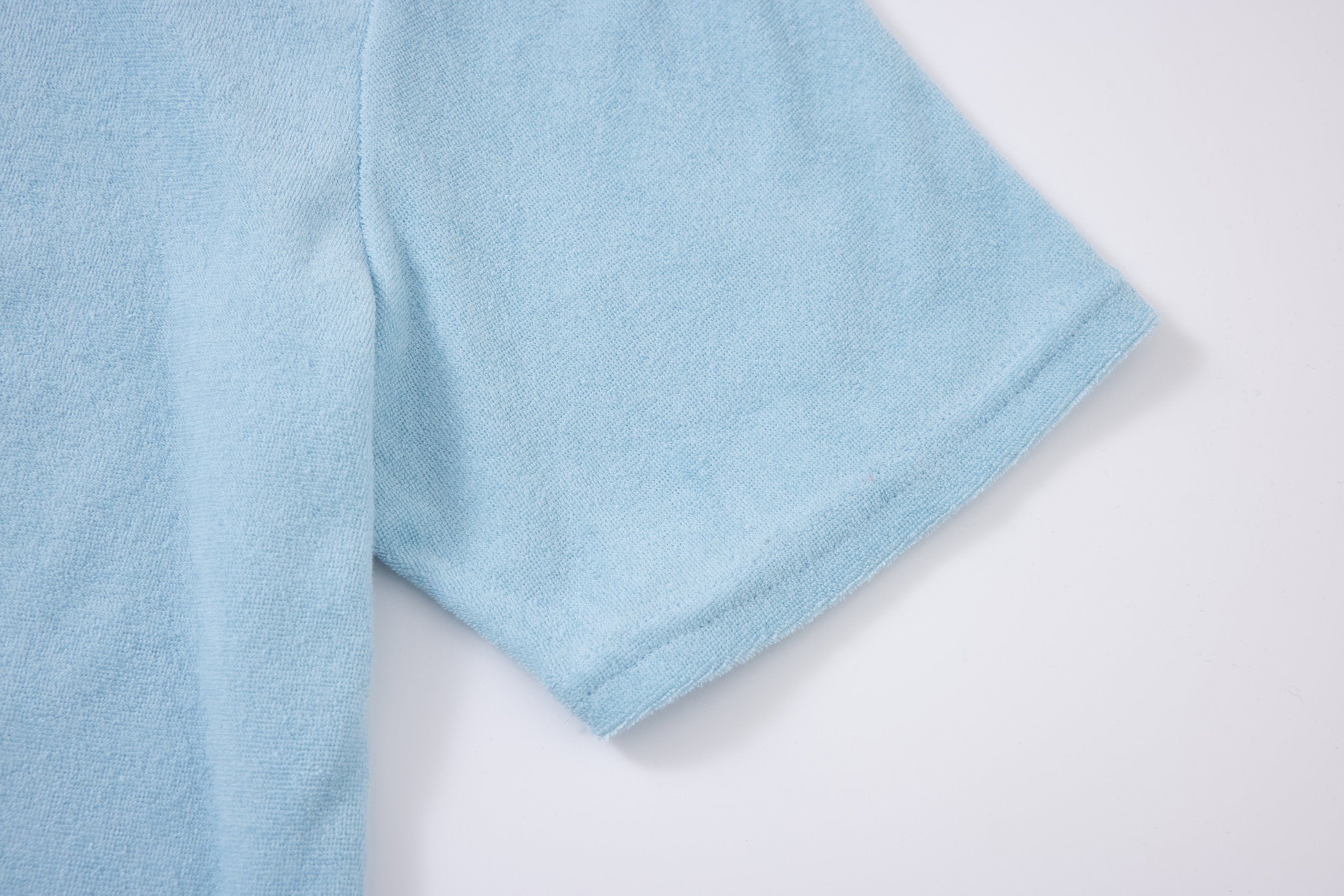 Towel Polo-Baby Blue × Linen Pants-Ivory — Combo Look