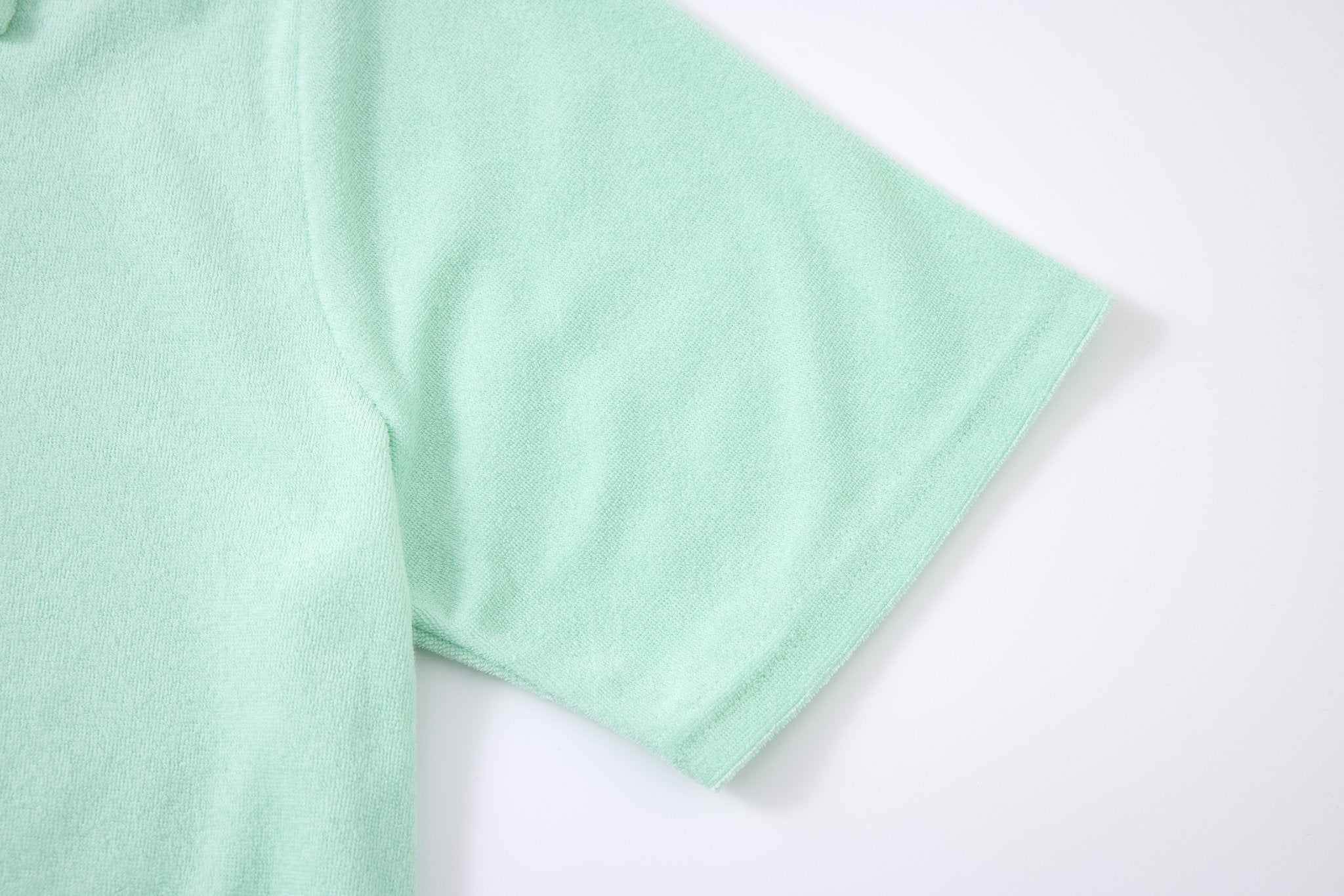 Towel Polo-Mint-Green × Linen Pants-Beige — Combo Look