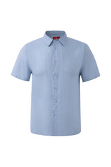 Linen Short Sleeves-Ocean-Blue