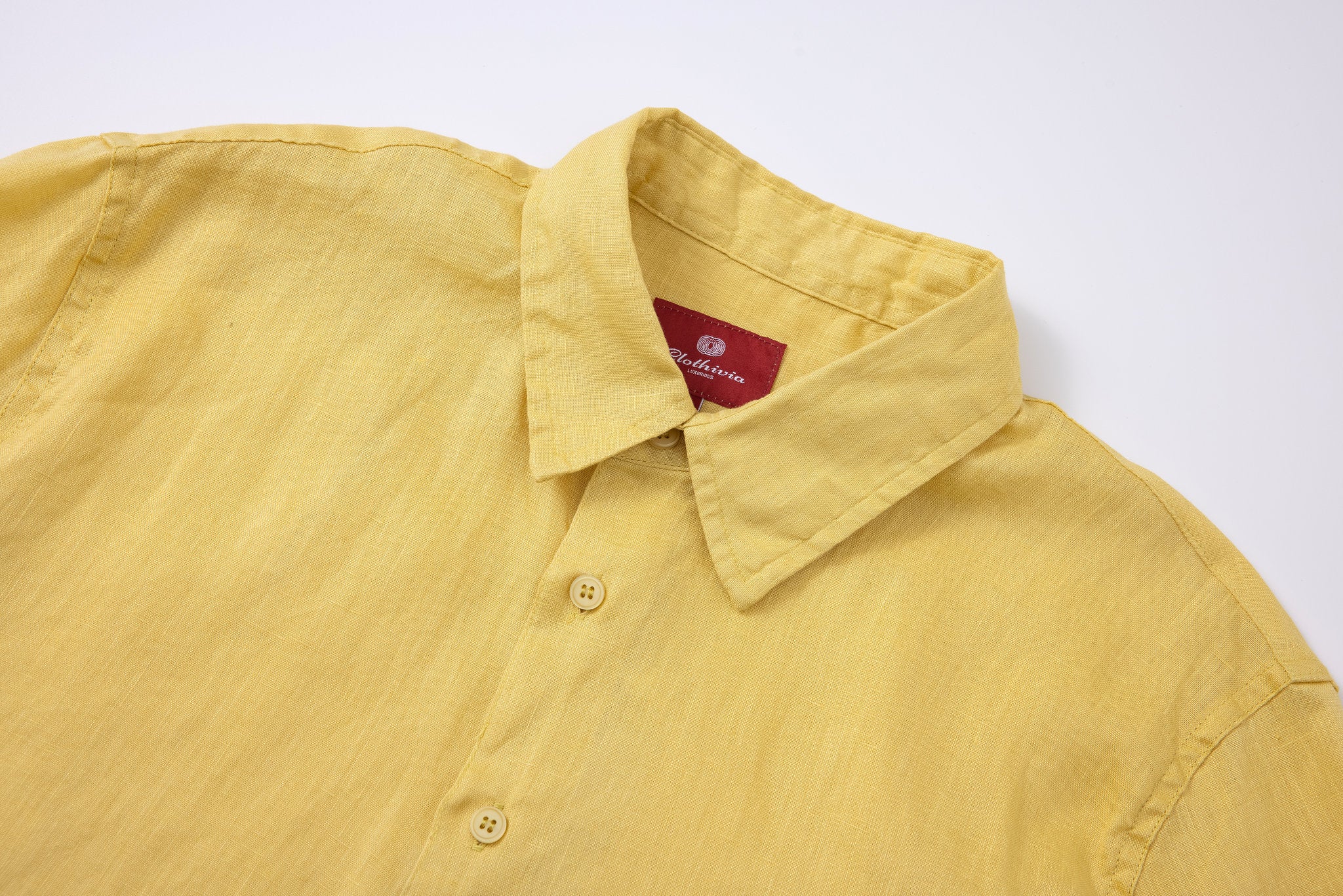 Linen Short Sleeves-Lemon-Yellow × Linen Pants-Ivory — Combo Look