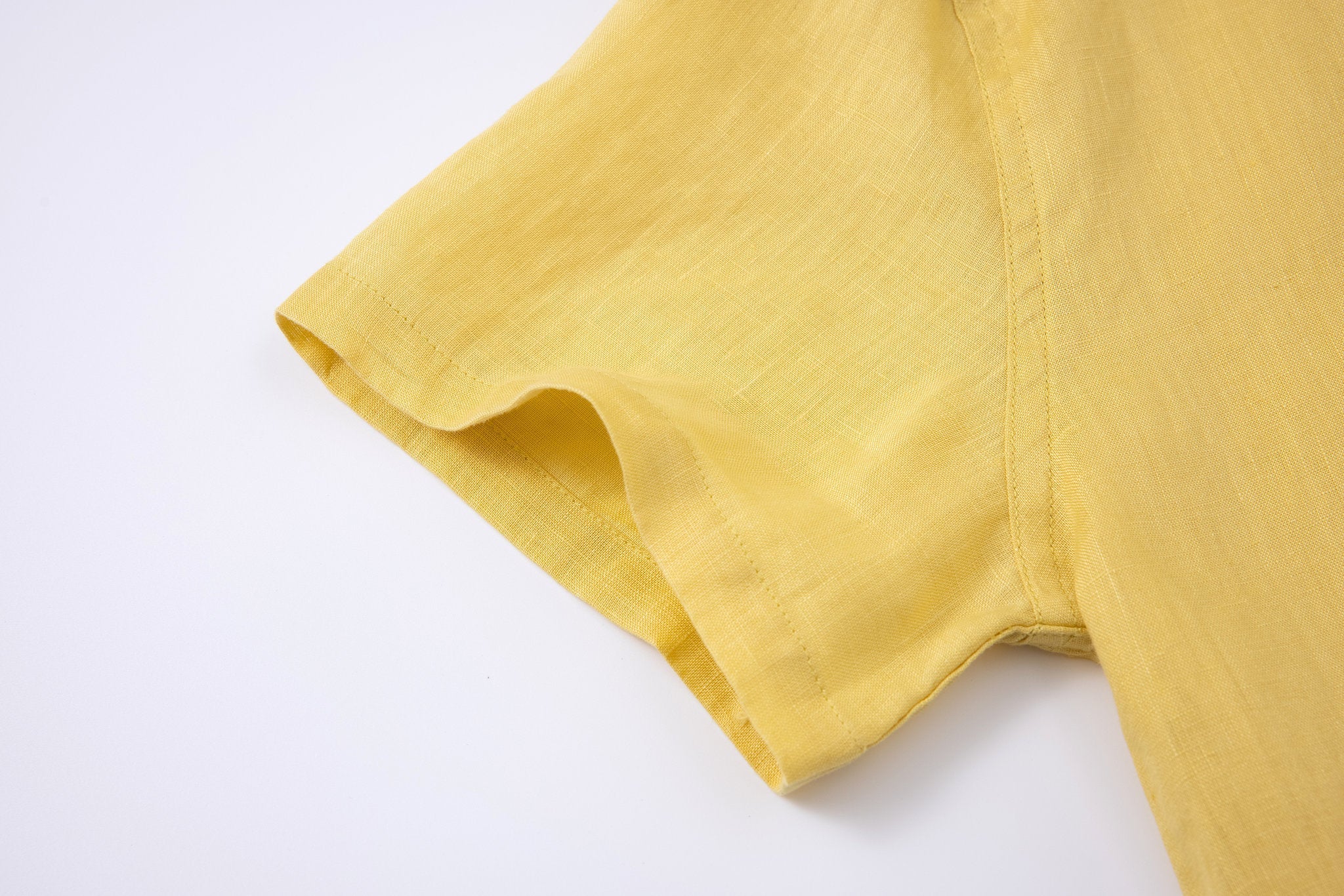 Linen Short Sleeves-Lemon-Yellow × Linen Pants-Ivory — Combo Look