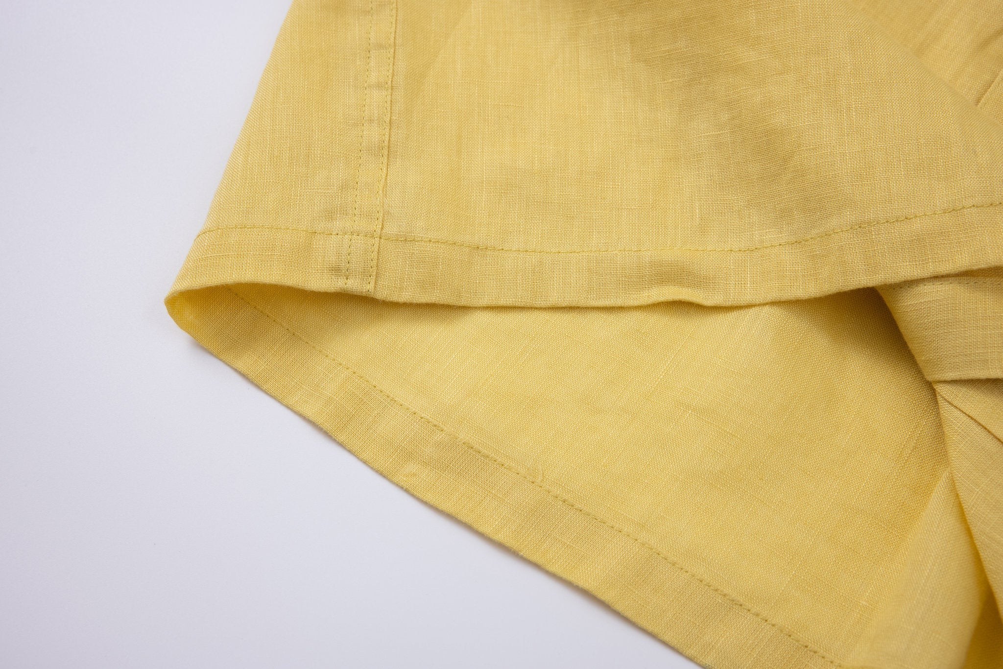 Linen Short Sleeves-Lemon-Yellow × Linen Pants-Ivory — Combo Look