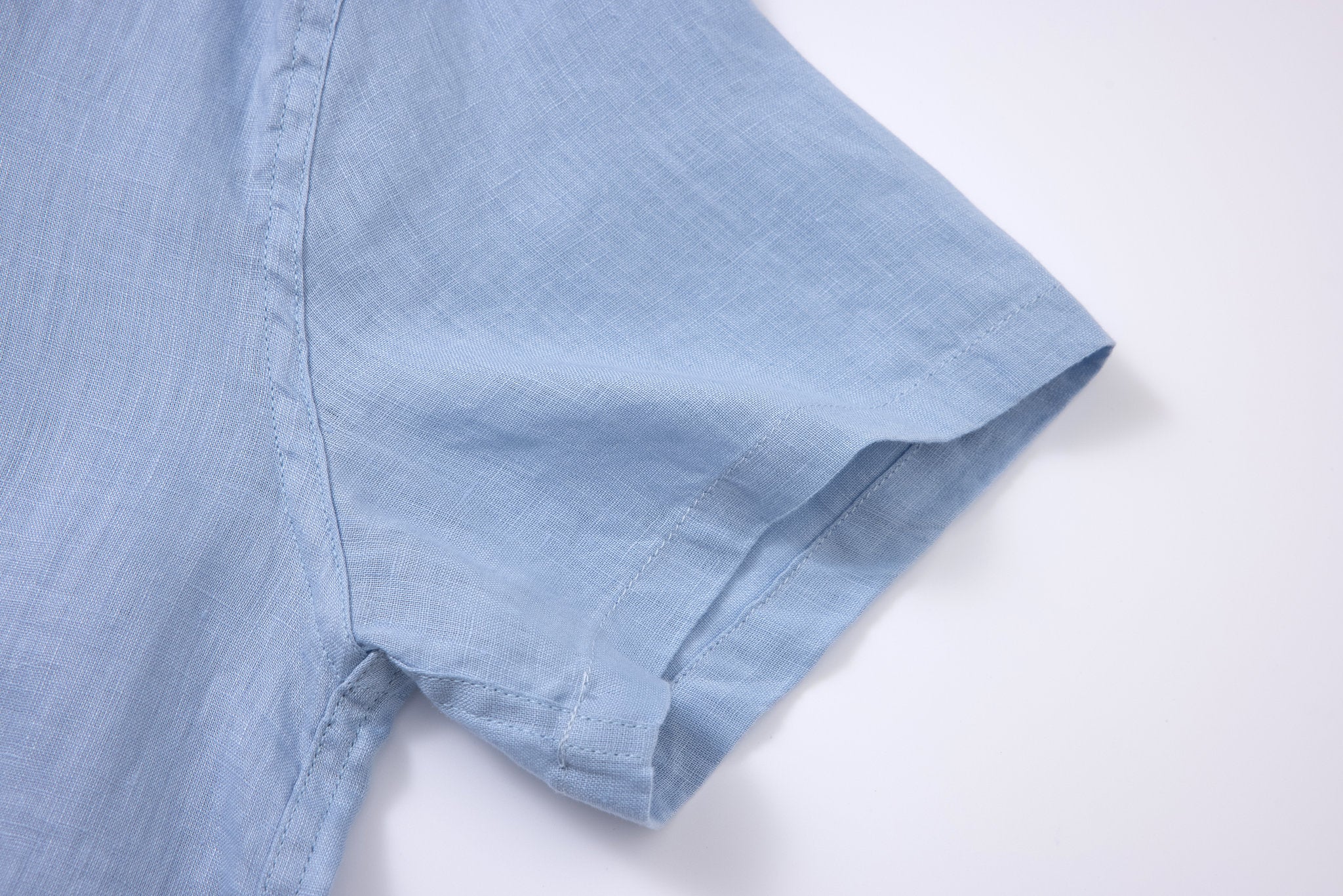 Linen Short Sleeves-Ocean-Blue