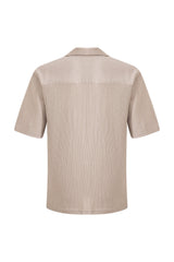 Textured T-shirt-Biege