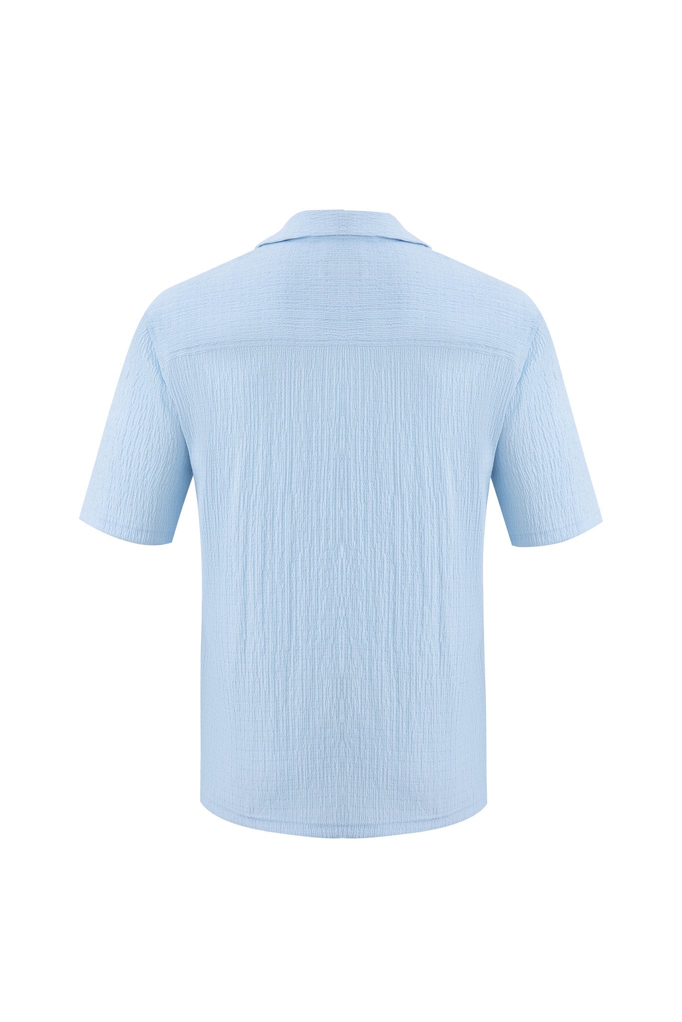 Textured T-shirt-Baby-Blue × Chino Short-Beige — Combo Look