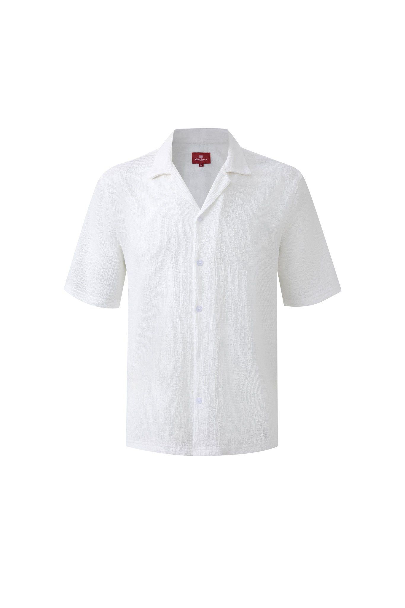 Textured T-shirt-White × Chino Short-Beige — Combo Look