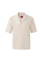 Textured T-shirt-Crème