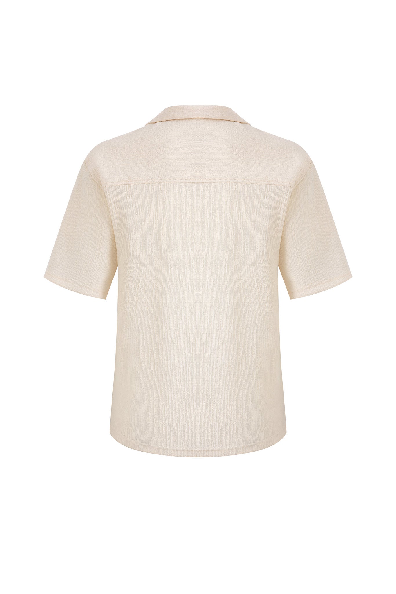 Textured T-shirt-Crème