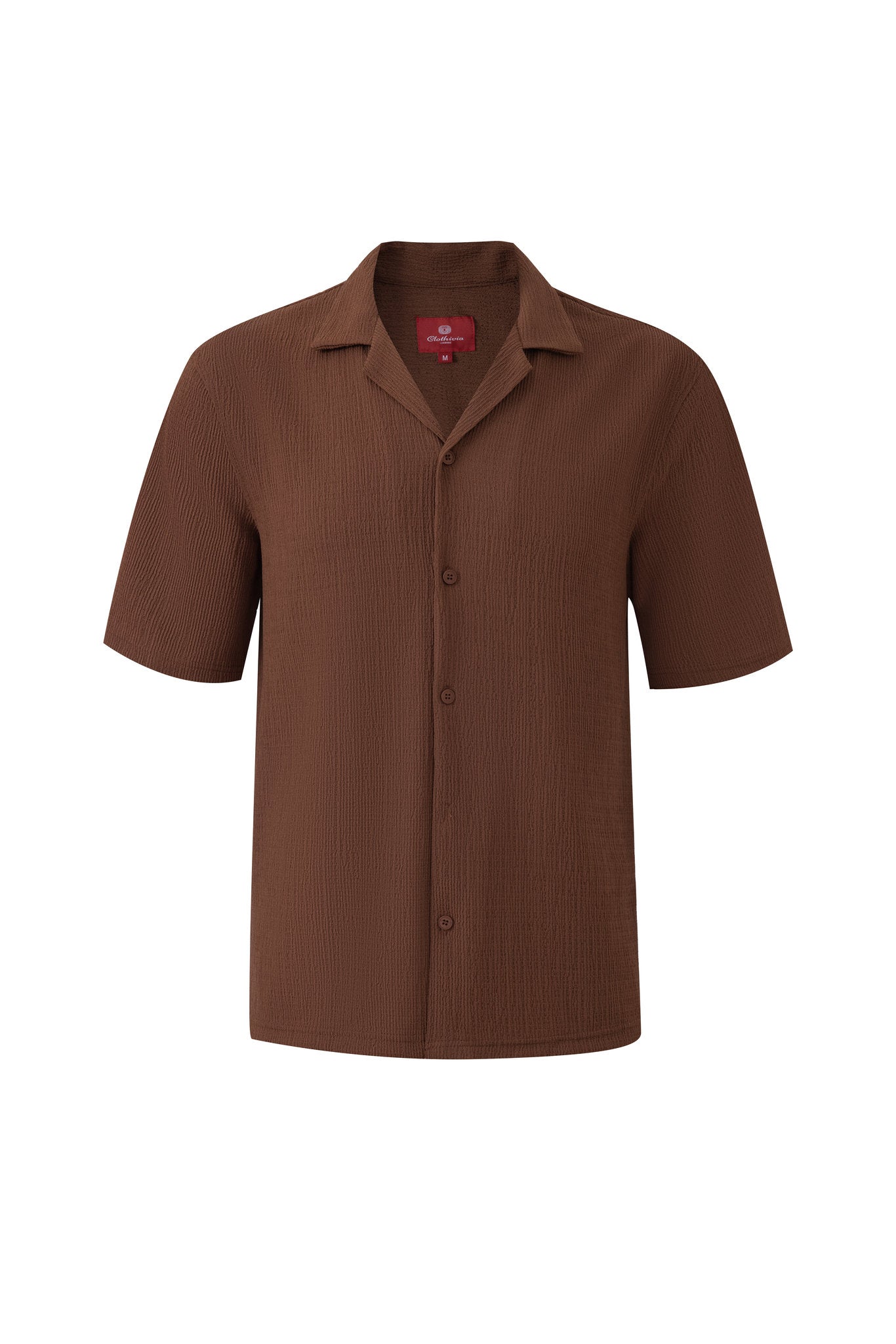 Textured T-shirt-Brown